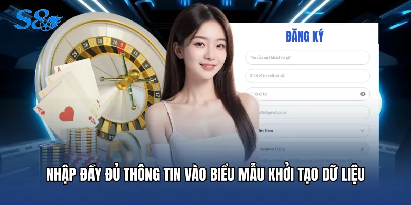 Nhập đầy đủ thông tin vào biểu mẫu khởi tạo dữ liệu